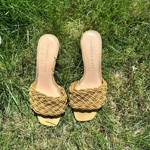 Veronica Beard Beige Braided Slide Mules